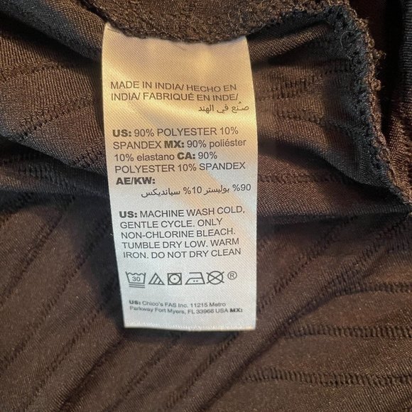 Chicos Womens Black Collar Button Up Long Sleeve Blouse Dress Shirt Stretch XXL - Picture 9 of 13